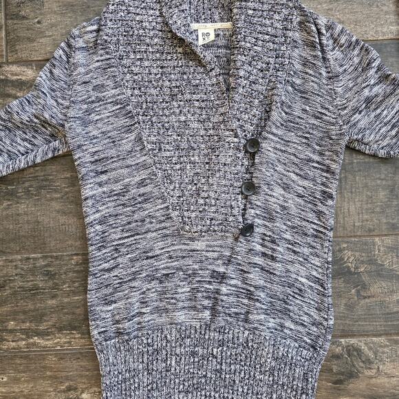 Roxy Sweaters - #614 Roxy Charcoal and Light Gray Cowl Neck Sweater